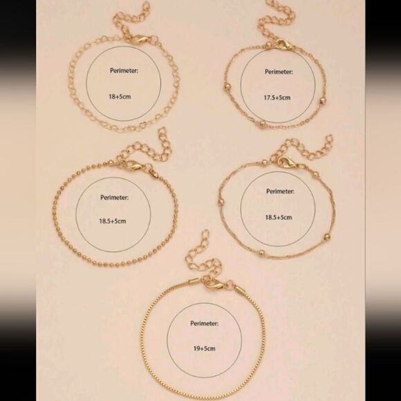 3 for 26 - 5pcs Multi layer Gold Bracelets - Picture 2 of 5